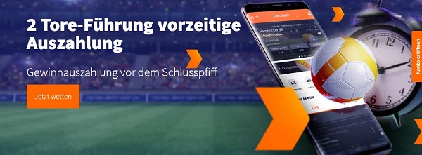Vorzeitige Auszahlung Betsson Wette Zwei Tore Vorsprung