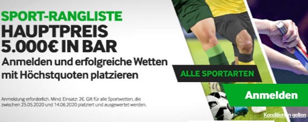 Rangliste Betway gewonnene Wette