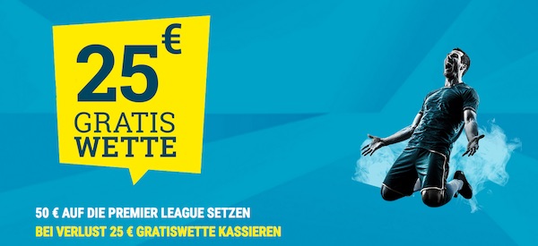 sportwetten.de Freebet im Wert von 25 Euro für eine verlorene Premier League Wette