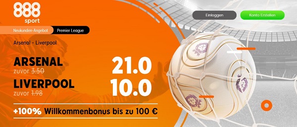 Arsenal Liverpool Wette Quotenboost Premier League 888sport