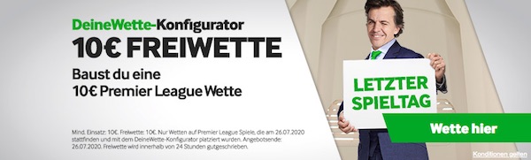Betway bietet Gratiswette für eine Konfigurator Wette am 38. Premier League Spieltag