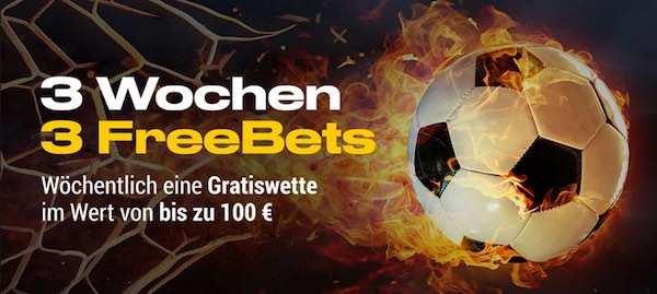 Jede Woche eine Bwin Freebet im Wert bis zu 100 Euro