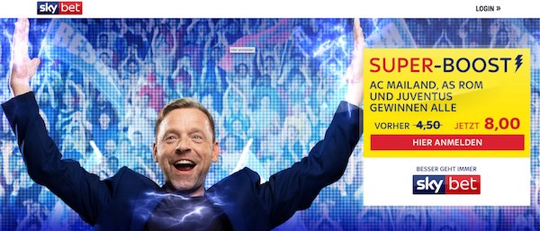 Sky Bet Quotenboost auf AC Milan, AS Roma und Juventus am 37. Serie A Spieltag