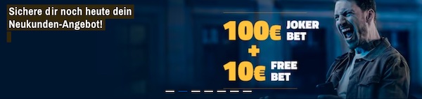 100% bis 100€ JokerBet + 10€ Verifizierungsbonus bei Admiralbet