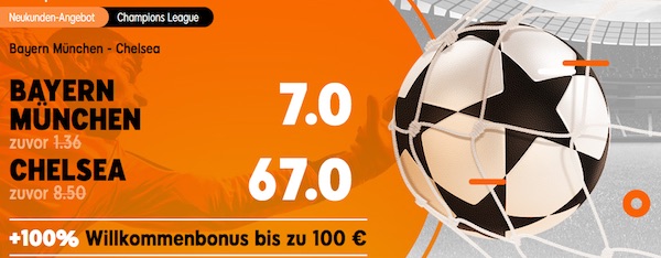 Quotenboost von 888sport auf das CL-Rückspiel Bayern gegen Chelsea