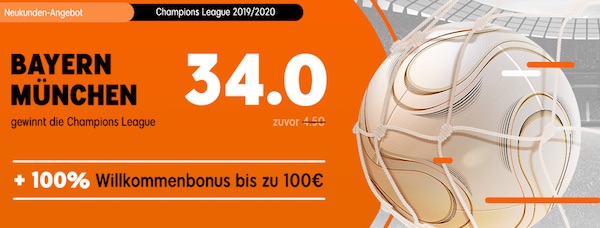 Quotenboost von 888sport auf einen Champions-League-Triumph von Bayern München