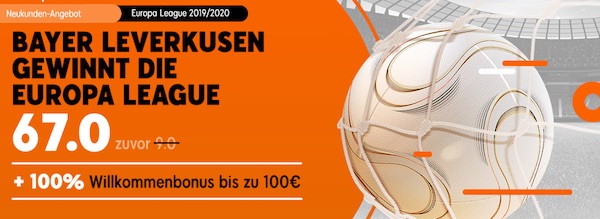 Quotenboost von 888sport auf einen Europa-League-Triumph von Bayer Leverkusen