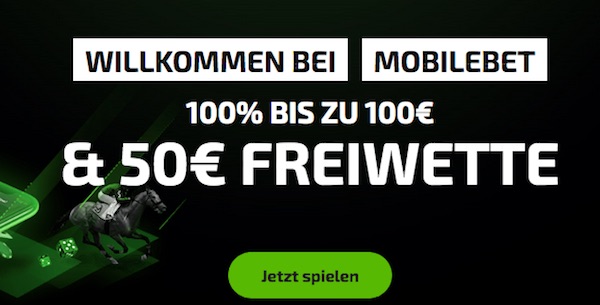 Mobilebet Gratiswette im Wert von 50 Euro für Ersteinzahlung