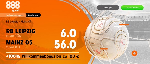 leipzig gegen mainz bundesliga auftakt 888sport quotenboost