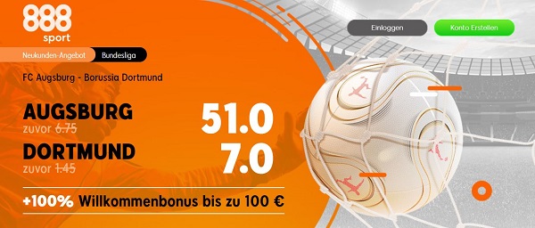 augsburg dortmund wette 888sport angebot quotenboost