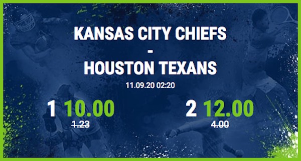 Bet at home Quotenboost auf die NFL Auftaktpartie Kansas City Chiefs vs. Houston Texans