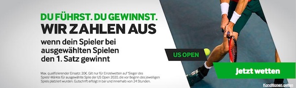 Betway vorzeitige Auszahlung bei den US Open 2020