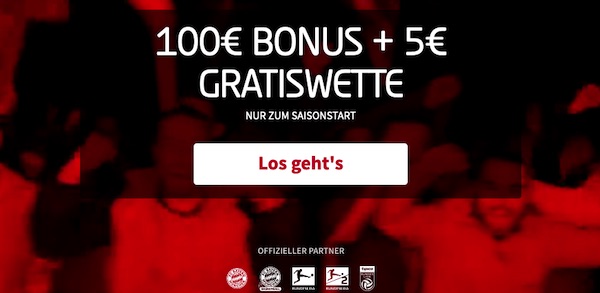 5 Euro extra von Tipico zum Saisonstart