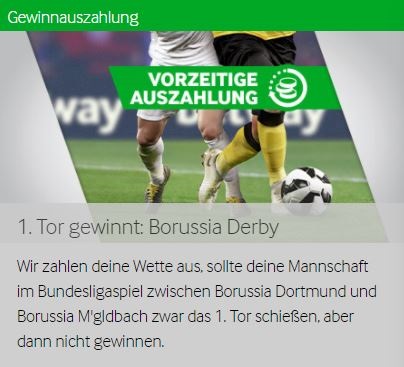 wette gewinn auszahlung betway bundesliga auftakt borussia derby dortmund gladbach