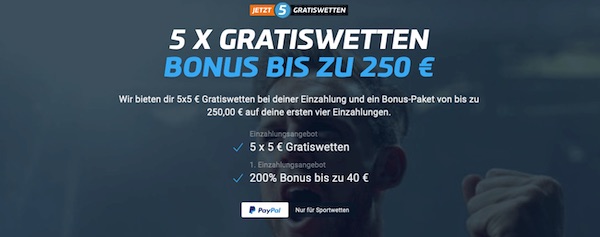 5 x 5 Euro MyBet Gratiswetten