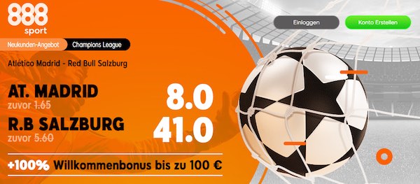 Top Quote 888sport Angebot Champions League Atletico Madrid RB Salzburg