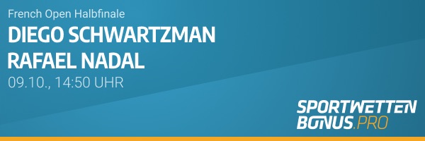 Grafik zum French-Open-Halbfinale Schwartzman gegen Nadal