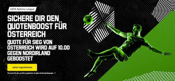 Unibet Neukunden Quotenboost auf Nordirland vs Österreich