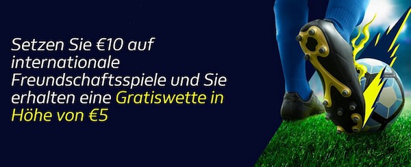 Freebet von William Hill für Wette auf FIFA Freundschaftsspiele