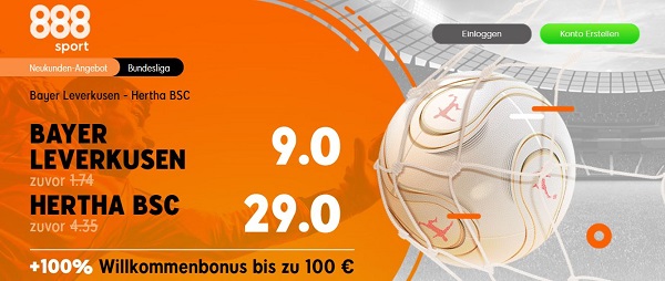 Bayer Leverkusen Hertha BSC Berlin Bundesliga Quotenboost 888sport