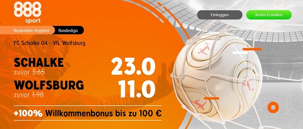 schalke wolfsburg bundesliga quotenboost 888sport
