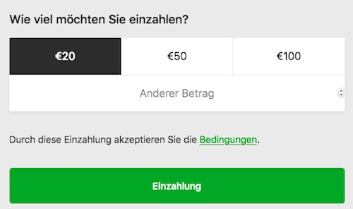 Betway Einzahlungsfenster