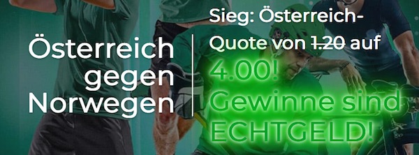 Mr Green Quotenboost auf Österreich gegen Norwegen