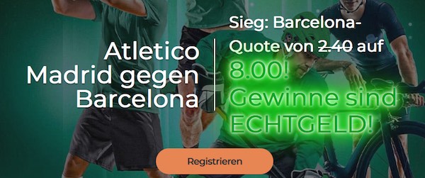 Mr Green boostet Barca Quote bei Atletico Madrid