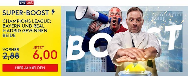 Sky Bet Super-Boost am 3. CL-Spieltag auf FC Bayern und Real Madrid