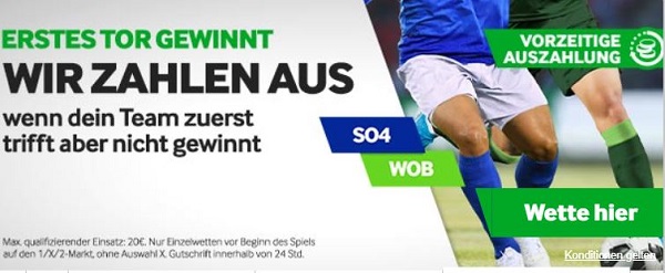 betway erstes tor gewinnt schalke wolfsburg bundesliga wette