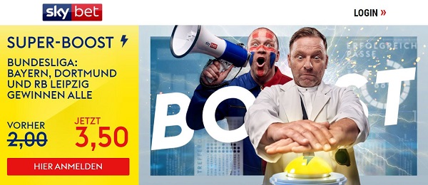 skybet wette quotenboost superboost bayern bvb leipzig bundesliga