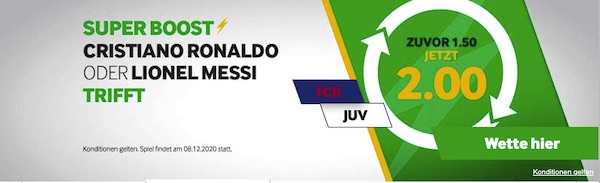 Betway Quotenboost Ronaldo Messi