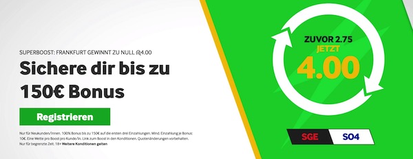Betway: 4.00 auf Frankfurt besiegt Schalke zu 0