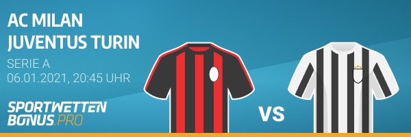 Quotenvergleich zum Serie A Duell AC Milan gegen Juventus Turin