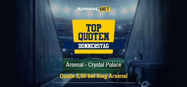 Admiralbet Aktion Quotenboost Premier League Arsenal Crystal Palace