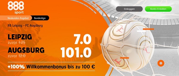 888sport Promo Quotenboost Bundesliga Leipzig Augsburg