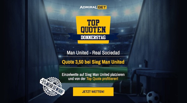 Admiralbet Manchester United Real Sociedad Top Quote wetten