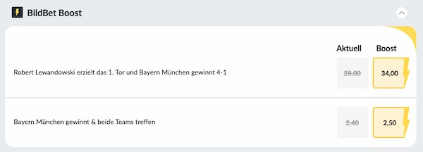 Bildbet Boosts zu Bayern Bielefeld