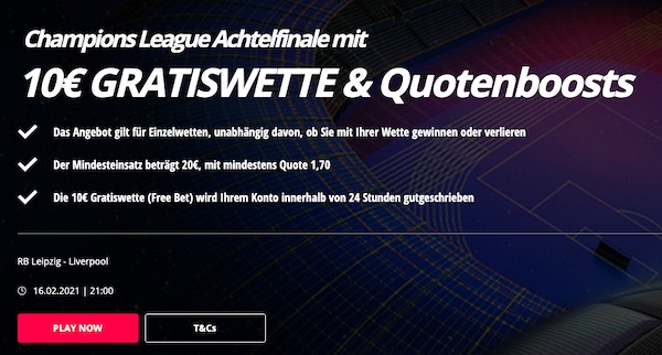 10€ Gratiswette von Novibet zu Leizpig Liverpool