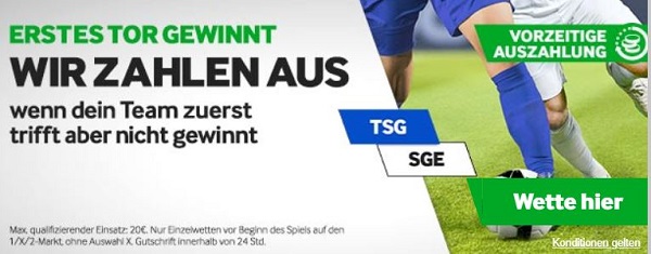 wette erstes tor gewinnt betway hoffenheim eintracht bundesliga