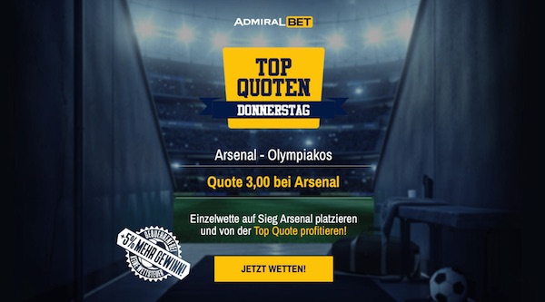Admiralbet Arsenal Olympiakos Top Quote wetten