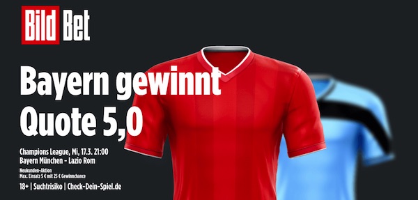 Bildbet: Top Quote 5.00 auf Bayern besiegt Lazio