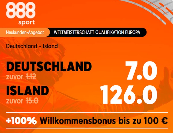 WM Quali Deutschland vs Island 888sport Boost