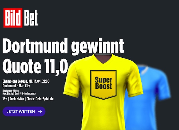 Bildbet Boost Borussia Dortmund vs Manchester City