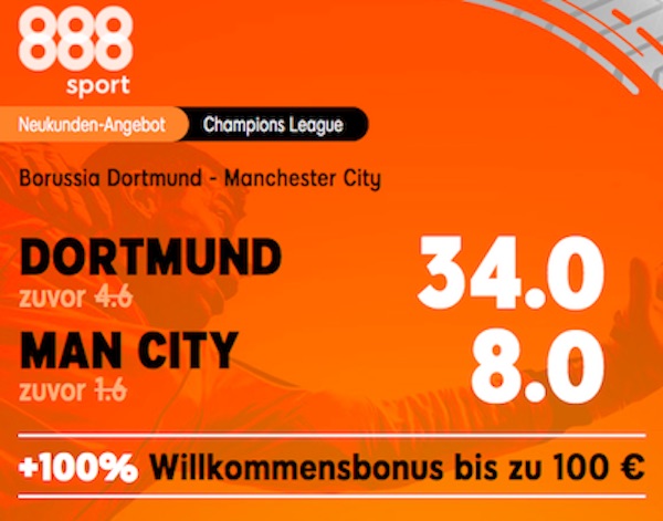 Dortmund vs City Champions League 888sport