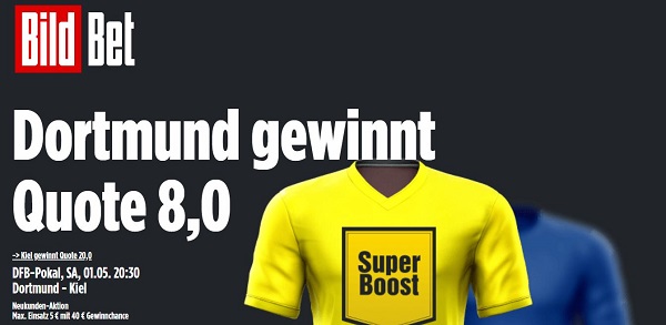 bildbet dortmund sieg gewinn aktion neukunden dfb pokal odds boost