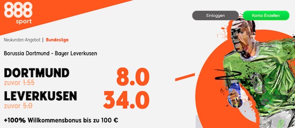 Mit verbesserten Quoten auf Dortmund - Leverkusen wetten