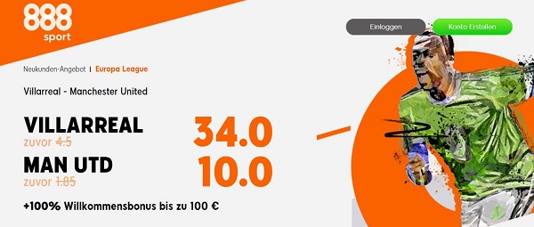 europa league finale villarreal manchester united 888sport quotenboost