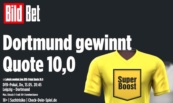 Quote 10.0 auf Dortmund zum DFB-Pokal