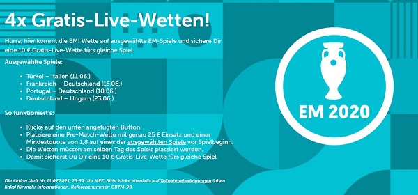 gratiswetten abstauben zur em comeon angebot wette